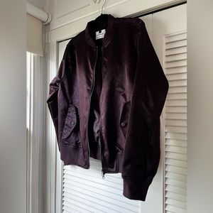 Topman - men’s crushed satin bomber jacket (M)